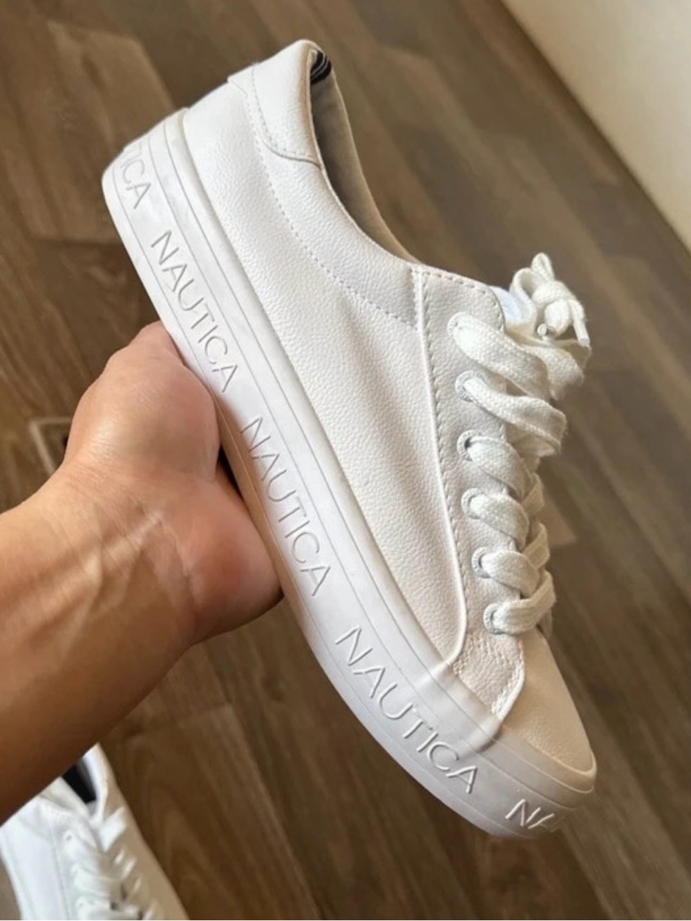 Nautica Women's All-White Low-Profile Lace-Up Sneaker